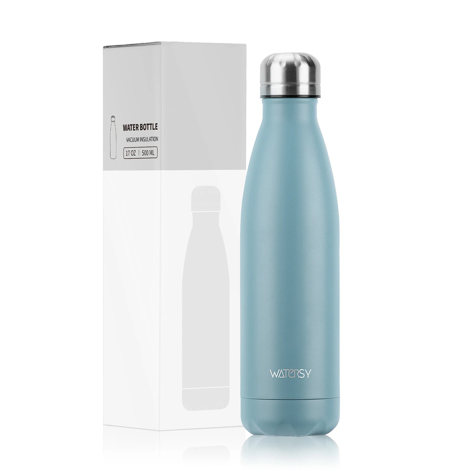WATERSY 500ml Stainless Steel Vacuum Flask, Insulated Thermos Cup for Coffee & Water, Double Wall Thermal Bottle for Sports