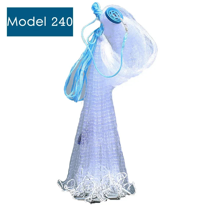 Lawaia Multifilament Line/Monofilament Fishing Line Cast Net Catch Fish Network with Steel Sinker Outdoor Hand Throw Fishing Net - Madeinsea©