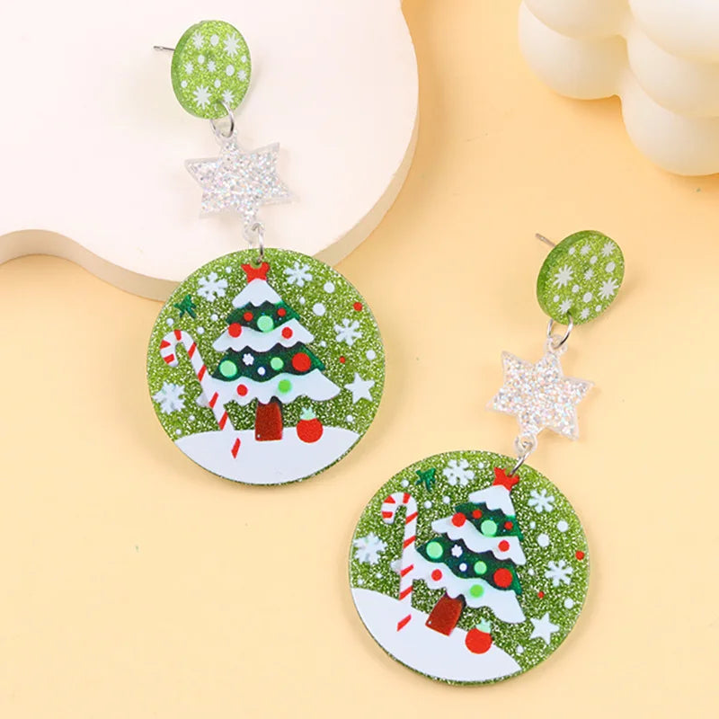 Creative Santa Claus Snowman Embrace Earrings for Women Wear Scarf Snowman Snowflake Pant Shape Pendant Earring Christmas Gifts