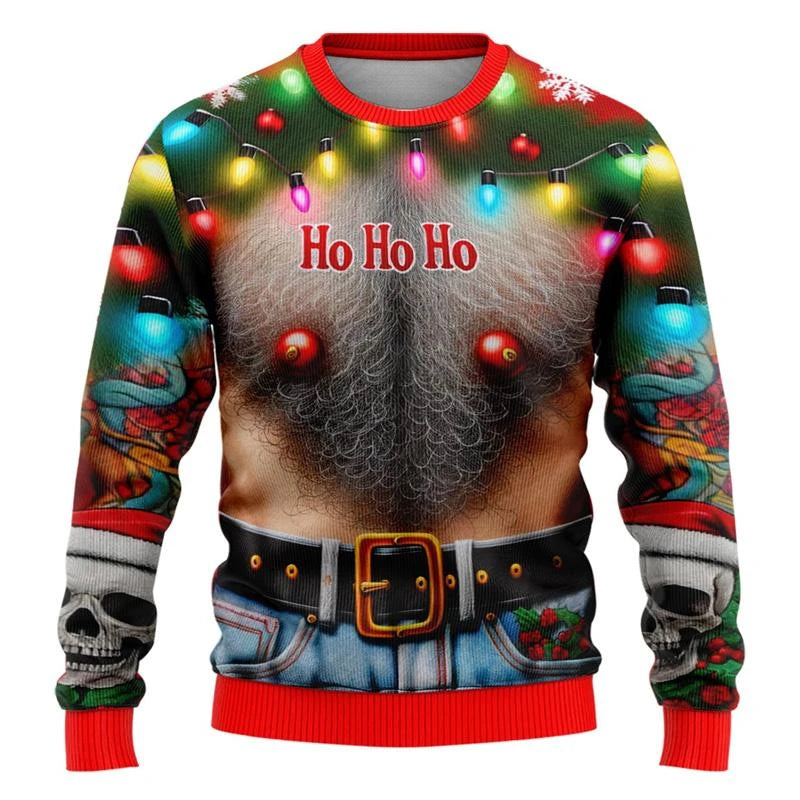 Christmas Fake Lapel Ugly Sweater For Men Hot Popular Loose Pullover Sweatshirt Festival Party Unique Gift Xmas Sweaters 2026