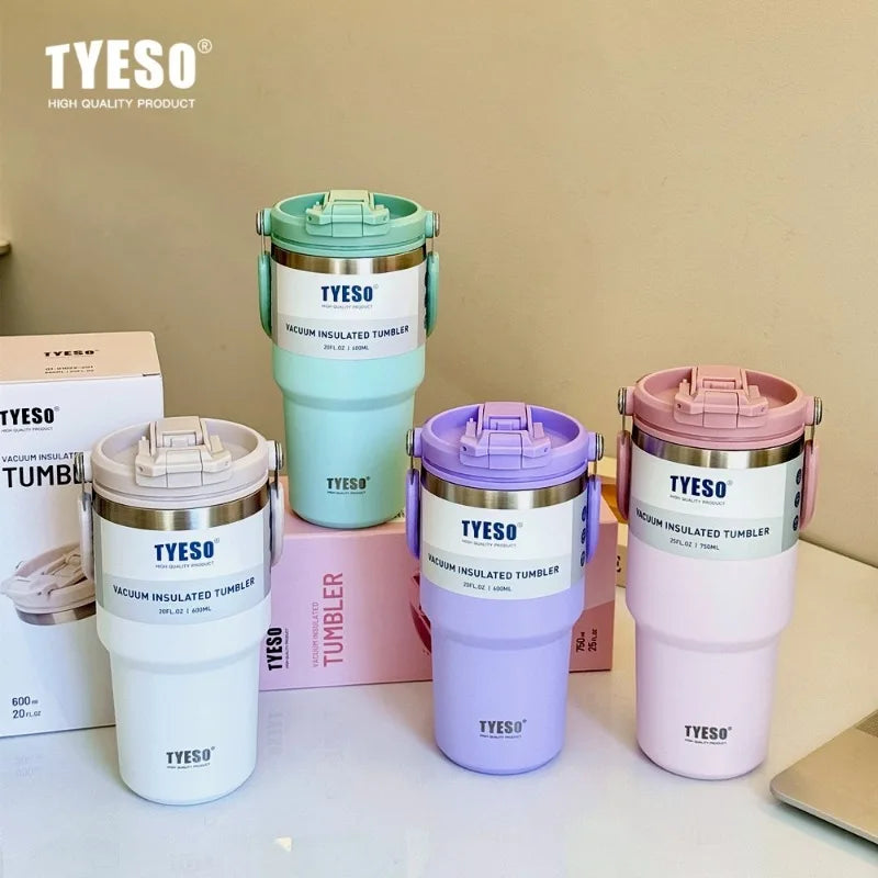 Tyeso Stainless Steel Coffee Cup Cold And Hot Double-layer Insulated Cup Tumbler Thermo Water Bottle Car Travel Mug Vacuum Cup - Madeinsea©