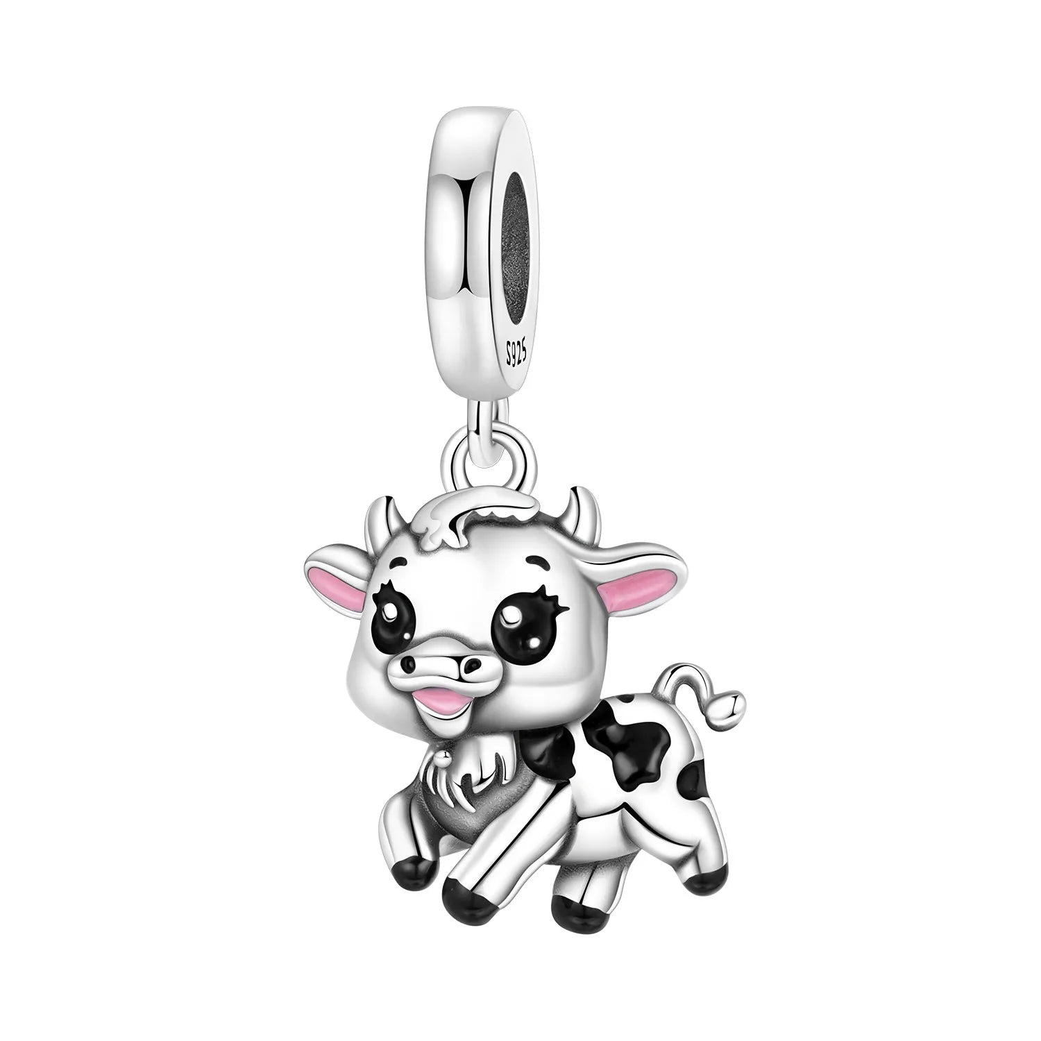 PANPOKI 925 Sterling Silver Cute Panda Animals Beads Original Pendants Bracelet Charm Jewelry Party DIY Trendy Gifts