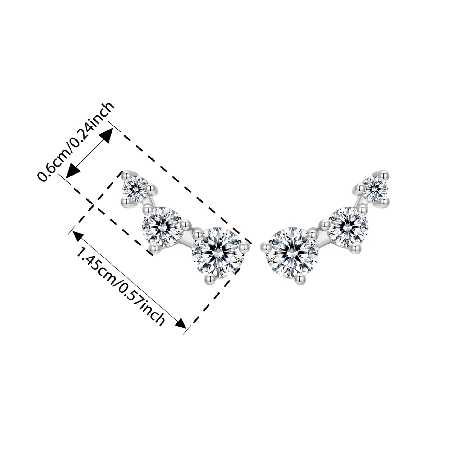 BAMOER 925 Sterling Silver Crawler Earrings CZ Arrow Ear Climber Geometric Earrings for Women Hypoallergenic Jewelry Gift