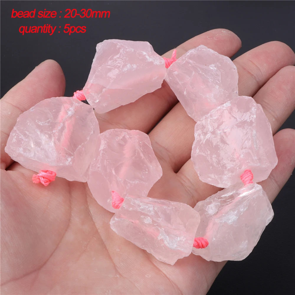 45 Style Natural Rose Quartz Bead Round Tube Crystal Loose Beads For Jewelry Making Handmade Diy Bracelet Necklace Accessories