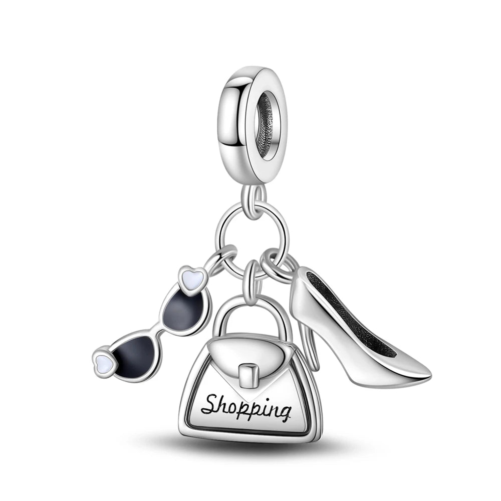 PANPOKI 925 Sterling Silver Classic Love Perfume Bottle Pendants Bracelet Charms Fit Women Jewelry Party Beads DIY Trendy Gifts