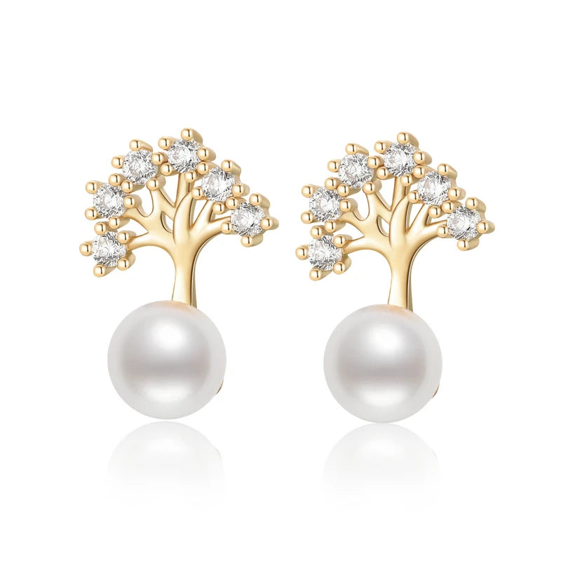 OXTAO 1Pair Fashion  Women Stud Earrings Crystal Ear Climbers / Crawlers Clear Rhinestone Earring For Women Party Jewelry Gift