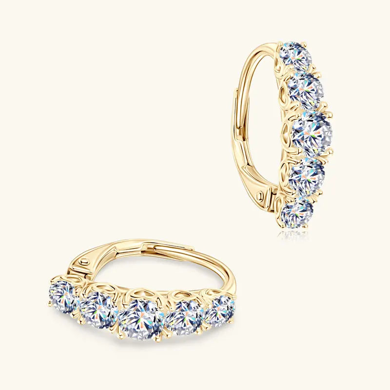 RAPRGOLD Certified Multi-size Moissanite Hoop Earrings for Women S925 Sterling Silver Clip Earring Fine Jewelry Gift Pendientes