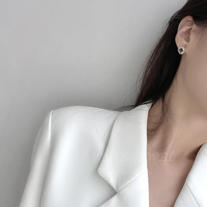 Boucles d'oreilles en argent sterling 925 plaqué or 14 carats et zircon noir pour femme, style vintage français, bijoux polyvalents