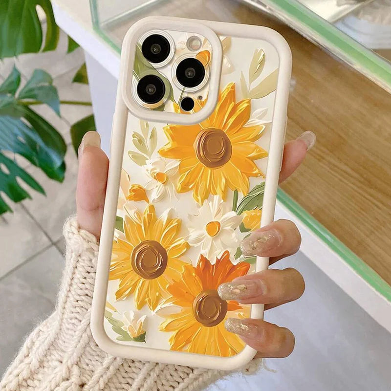 Summer Daisy Oil Painting Floral Phone Case For Xiaomi Poco X7 M6 X6 X5 X3 F6 F5 Pro Mi 13 12 11 Lite 5G 14T 14 13T 12TPRO Cover