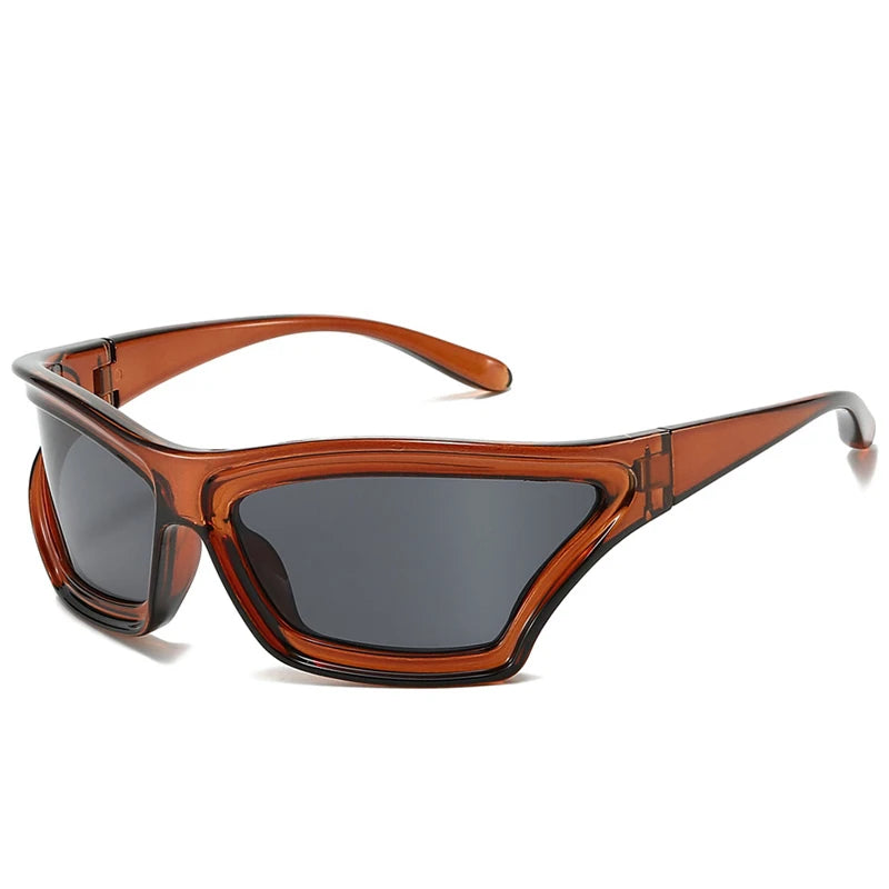 Fashion Oversized Cat Eye Sunglasses Men Women Y2K Punk 2025 New Luxury Brand Irregular Outdoor Sports Cycling Sun Glasses UV400