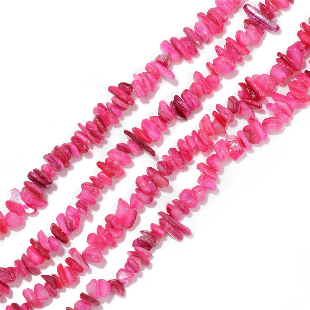 5-8mm Muticolor Shell Beads Natural Dyed Color Irregular Shape Loose Spacer Bead For Jewelry Making Necklace Bracelet DIY