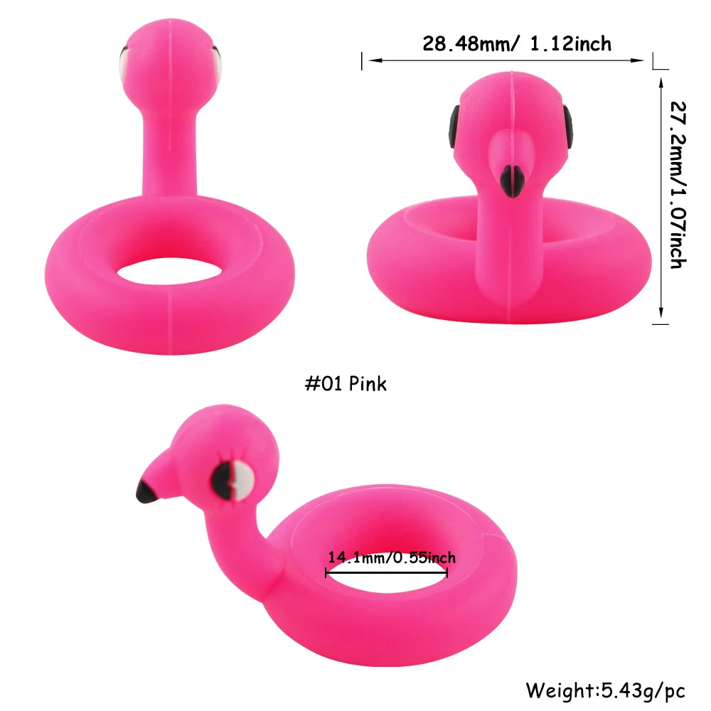 Lot de 5 ou 10 perles en silicone stéréoscopiques en forme de pingouin et de singe pour la fabrication de porte-clés et de bracelets faits à la main