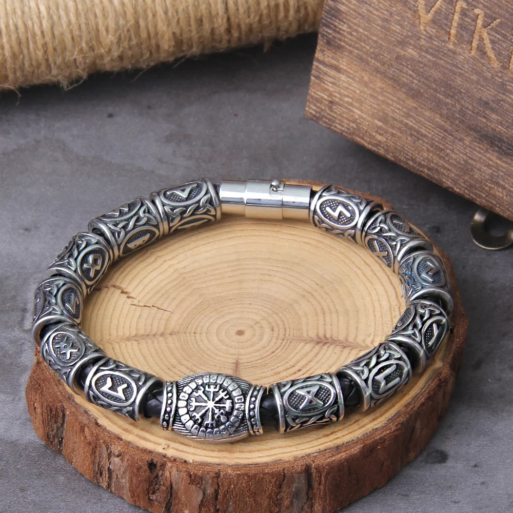 Runes Beads Viking Bracelet