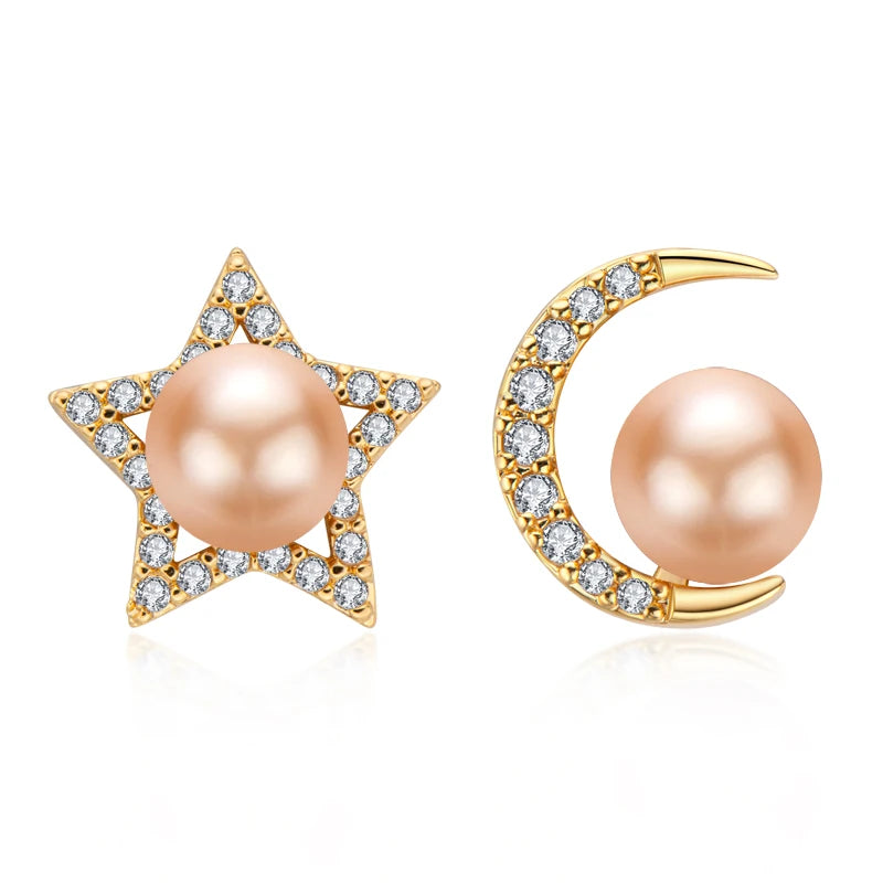 OXTAO 14K Gold Filled 6-6.5mm Natural Cultured Freshwater Pearl Earrings for Women Quality Stud Pearl Earrings Gifts Anniversary