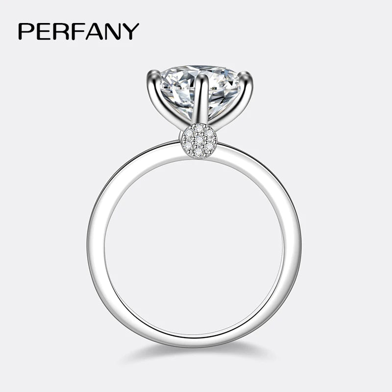 PERMANY 3CT Moissanite Ring For Women S925 Pure Silver Wedding Ring GRA Certified Laboratory Diamond Wedding Luxury Jewelry