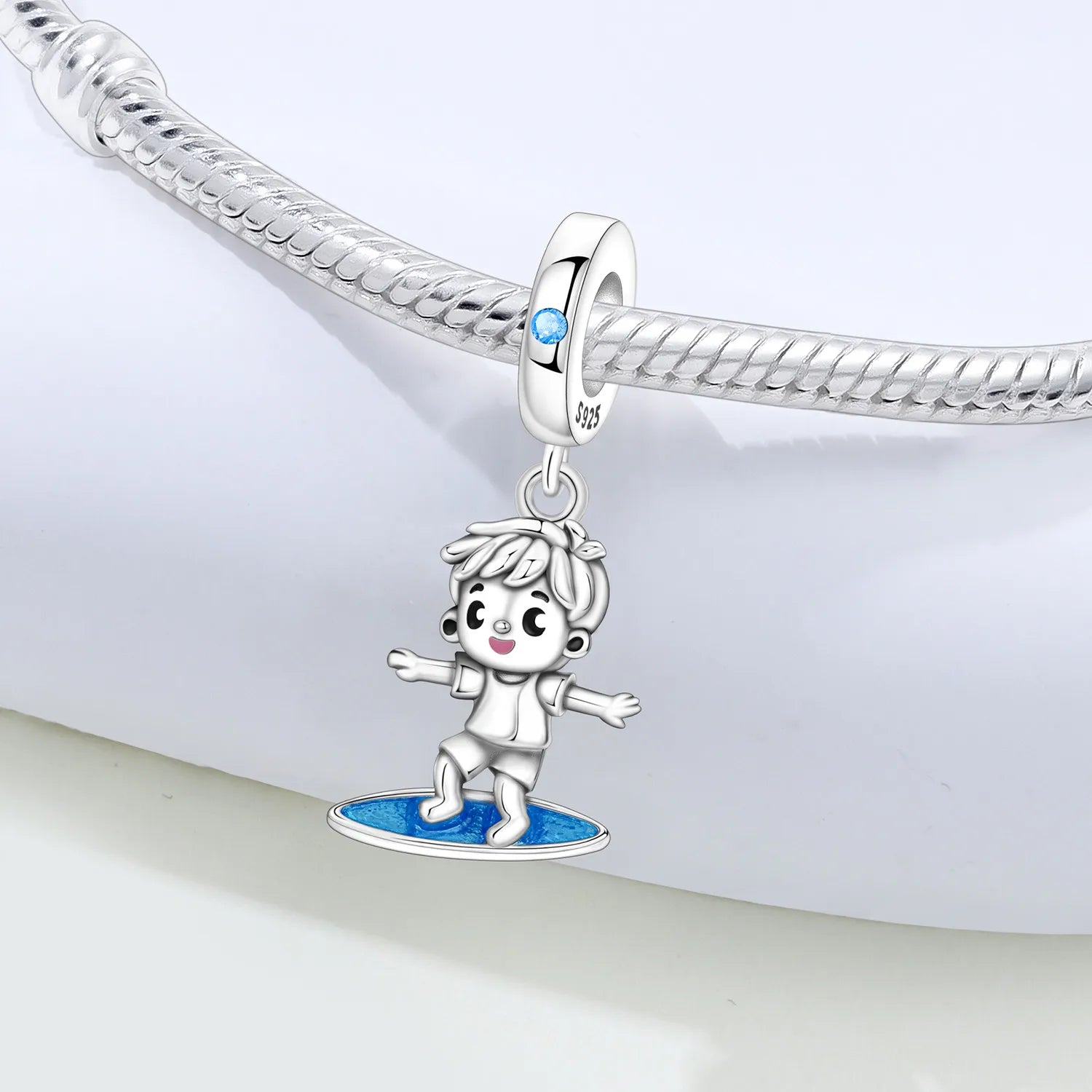 PANPOKI 925 Sterling Silver Cartoon Character Boy Beads Original Pendants Bracelet Charm Jewelry Party DIY Trendy Gifts