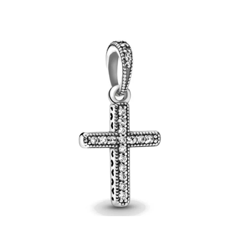 Fine religion series 925 Silver Jesus Bible Diy Bead cross Pendant Fit Original Bracelet Trinket Jewelry Figure Buddha Charm