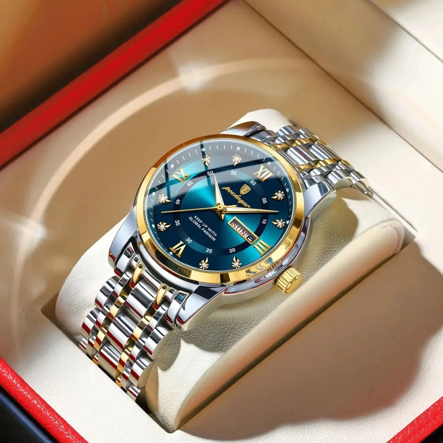 POEDAGAR Luxury Watch for Man Elegant Date Week Waterproof Luminous Men Watch Quartz Stainless Steel Sports Men's Watches reloj - Madeinsea©