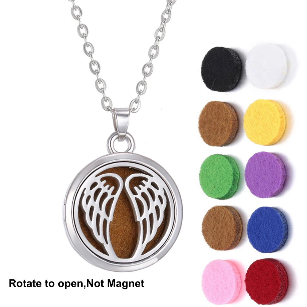2023 New Aromatherapy Necklace Diffuser Pendant Aroma Jewelry Thread Rotate Open Locket Perfume Essential Oil Diffuser Necklace