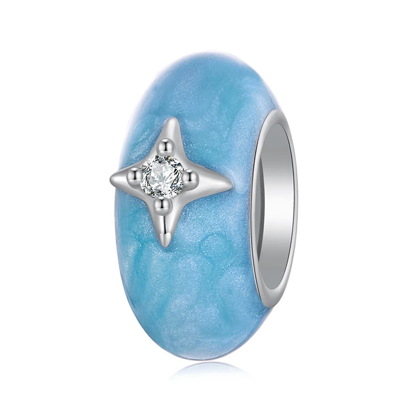 BAMOER 925 Sterling Silver Dreamy Starry Spacer Bead fit Original Bracelet DIY Jewelry Accessories bamoer Bead BSC1103