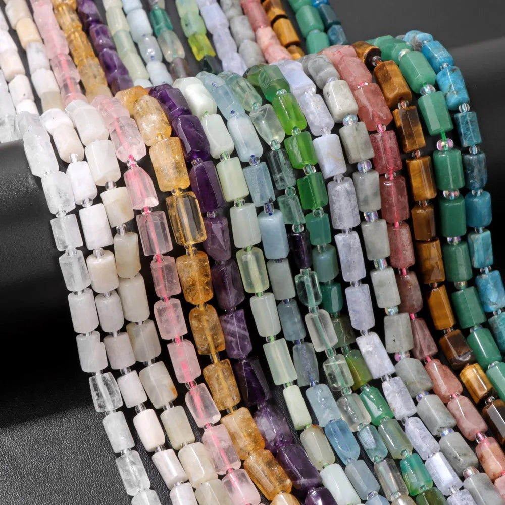 Natural Irregular Cylinder Stone Bead Charoite Amethyst Apatite Loose Charm Beads For Reiki Jewelry Making Bracelet Necklace DIY - Madeinsea©