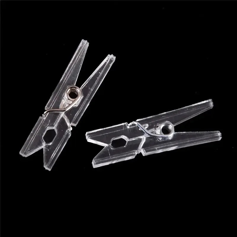 100-400PCS 25mm Clothes Photo Paper Peg Pin Clothespin Craft Clips Party Mini Spring Clear Transparent Clips Home Decoration