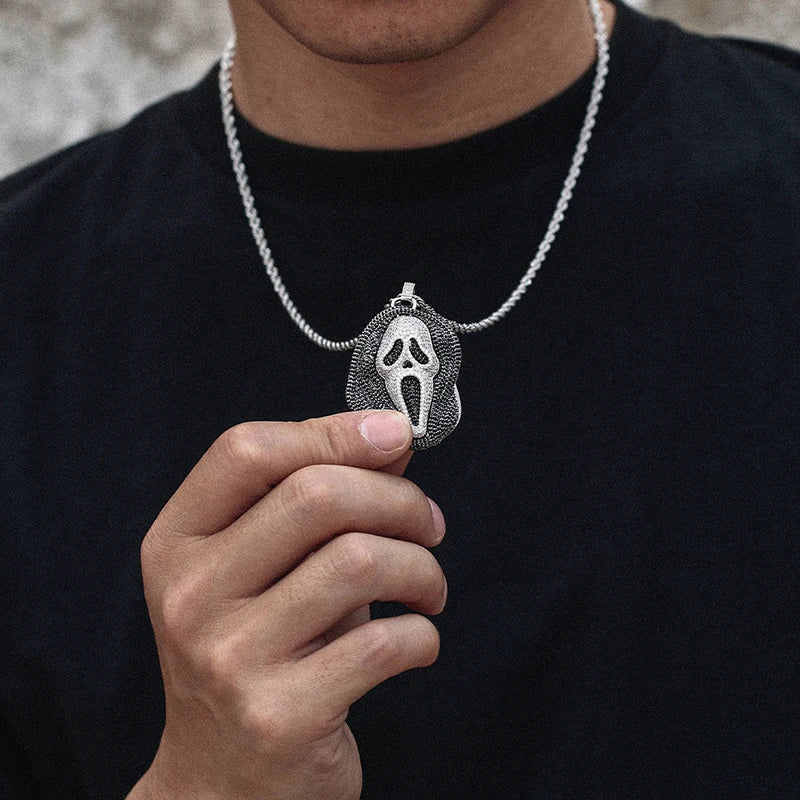 TUHE Unisex Ghost Black Moissanite 925 Pendant Iced Out Moissanite Gold Silver Color Charm Hip Hop Fine Jewelry