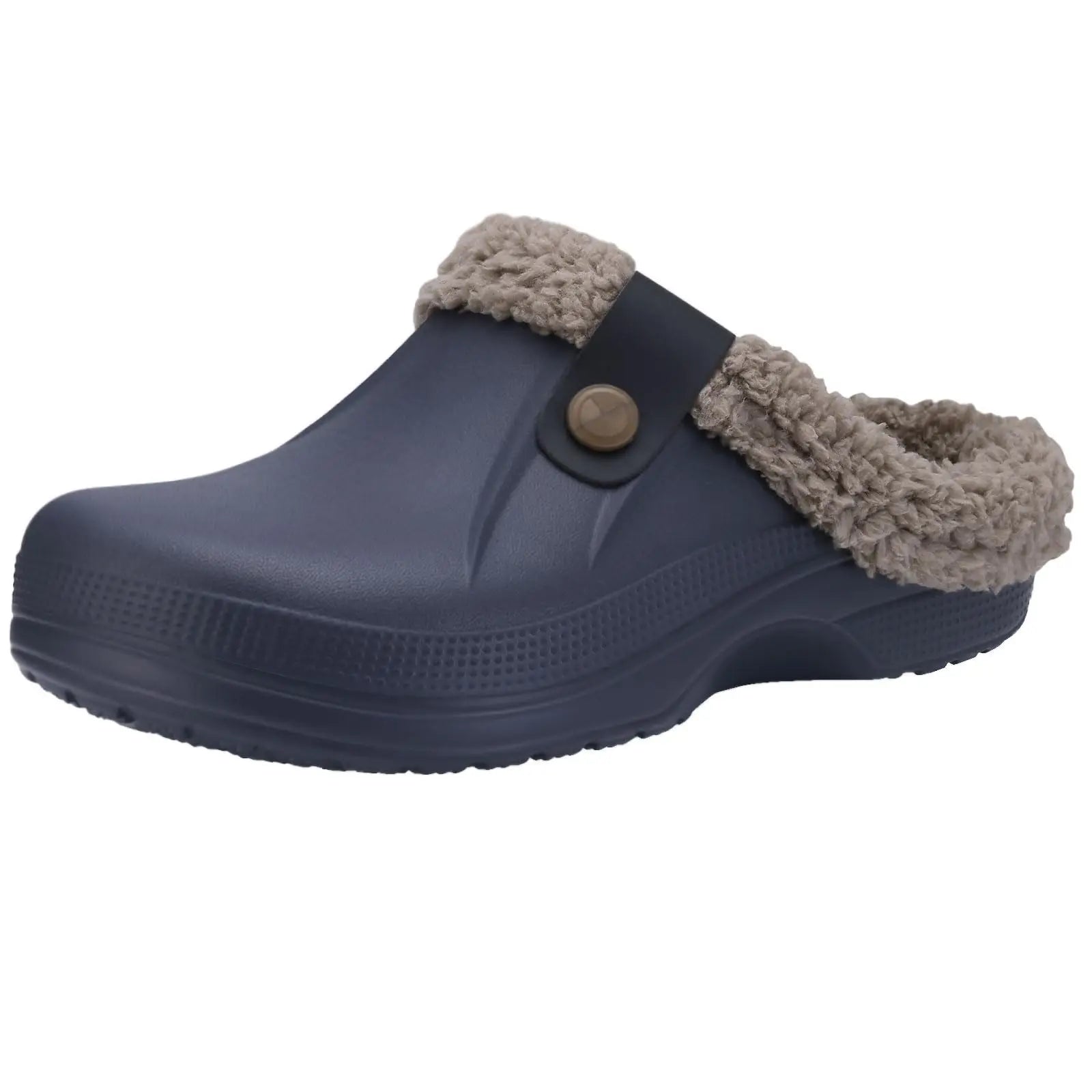 New Men Waterproof Slippers Women Men Fur Clogs Slippers Winter Men Garden Shoes Outdoor Antiskid Mules Indoor Soft House Shoes
