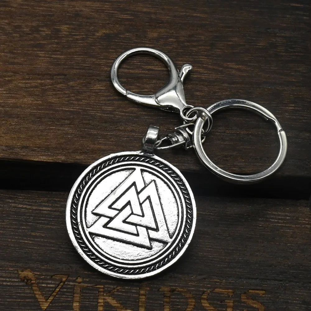 1PcsTalisman Odin Rabe Und Wolf Viking Runes Valknut Anhänger Schlüsselanhänger