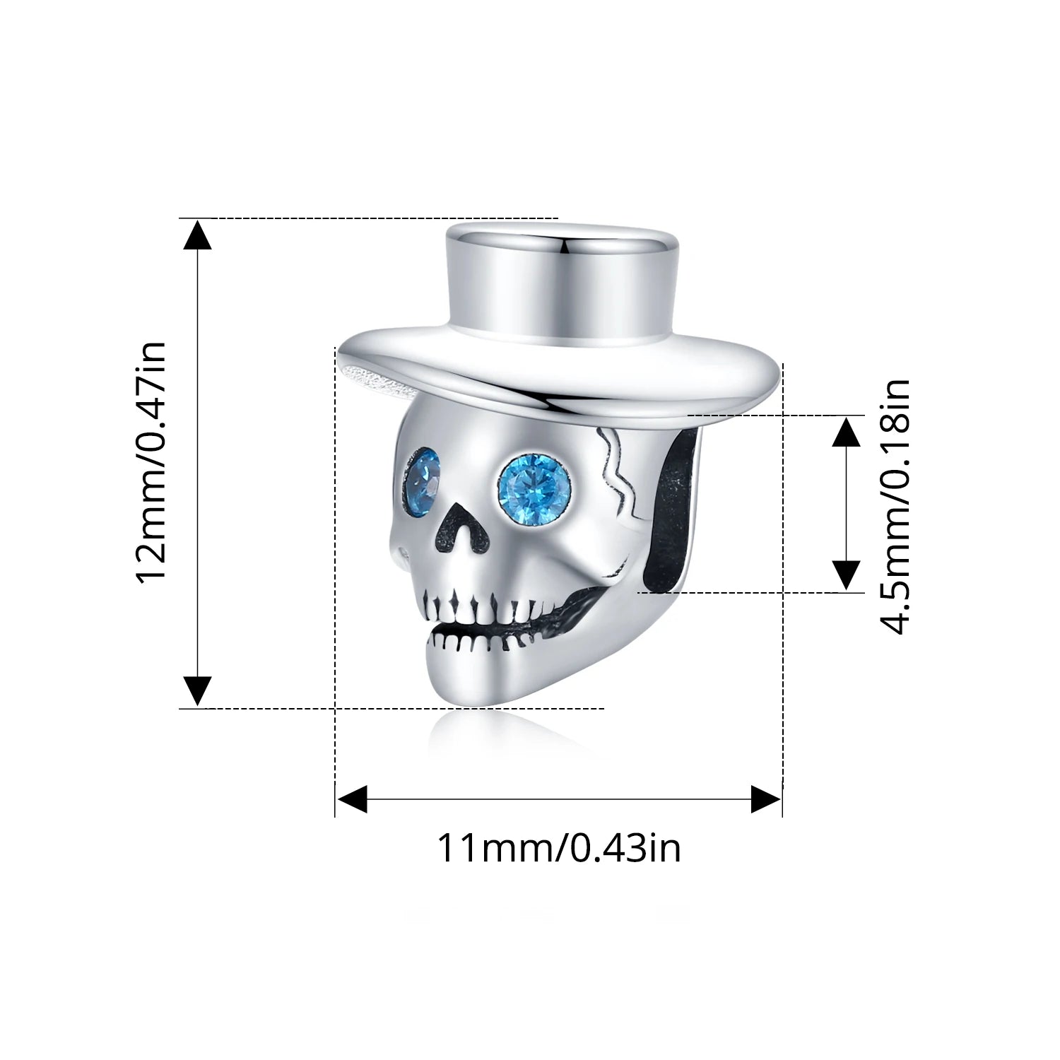 BISAER 925 Sterling Silver Halloween Skull & Pumpkin Charm Bead Pumpkin Cat Magic Crystal Pendant for Women DIY Bracelet Jewelry