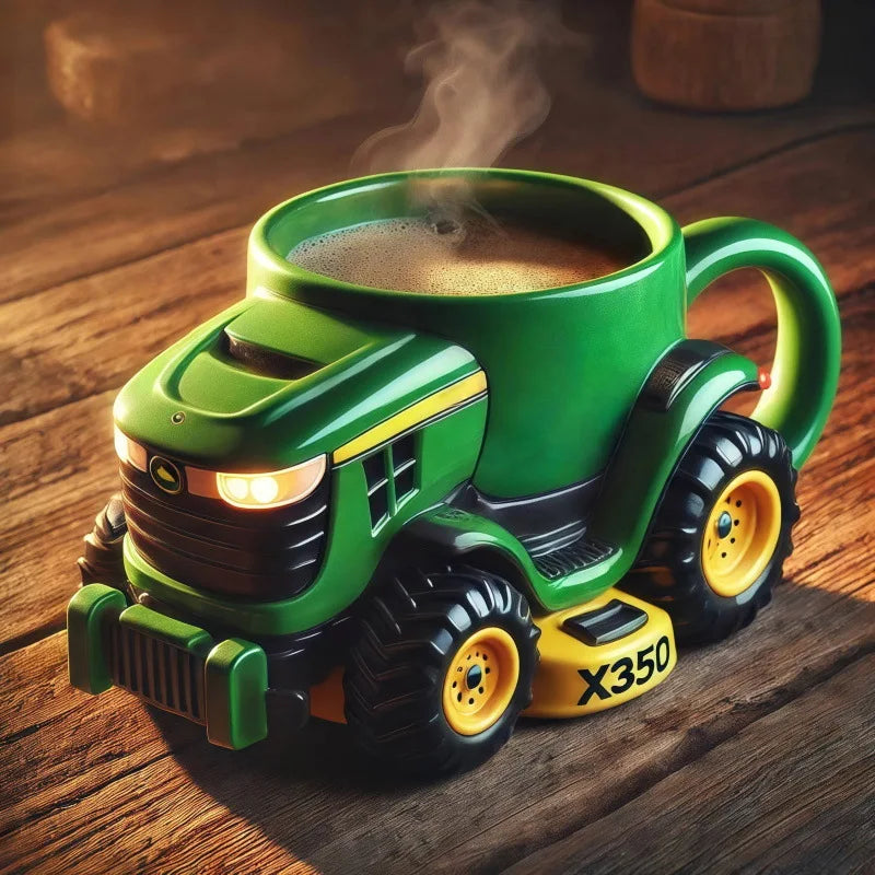 Vintage Green Tractor Farm Equipment Themed Mugs Retro Agriculture Design Coffee Mug for Farmers And Agriculture Lovers