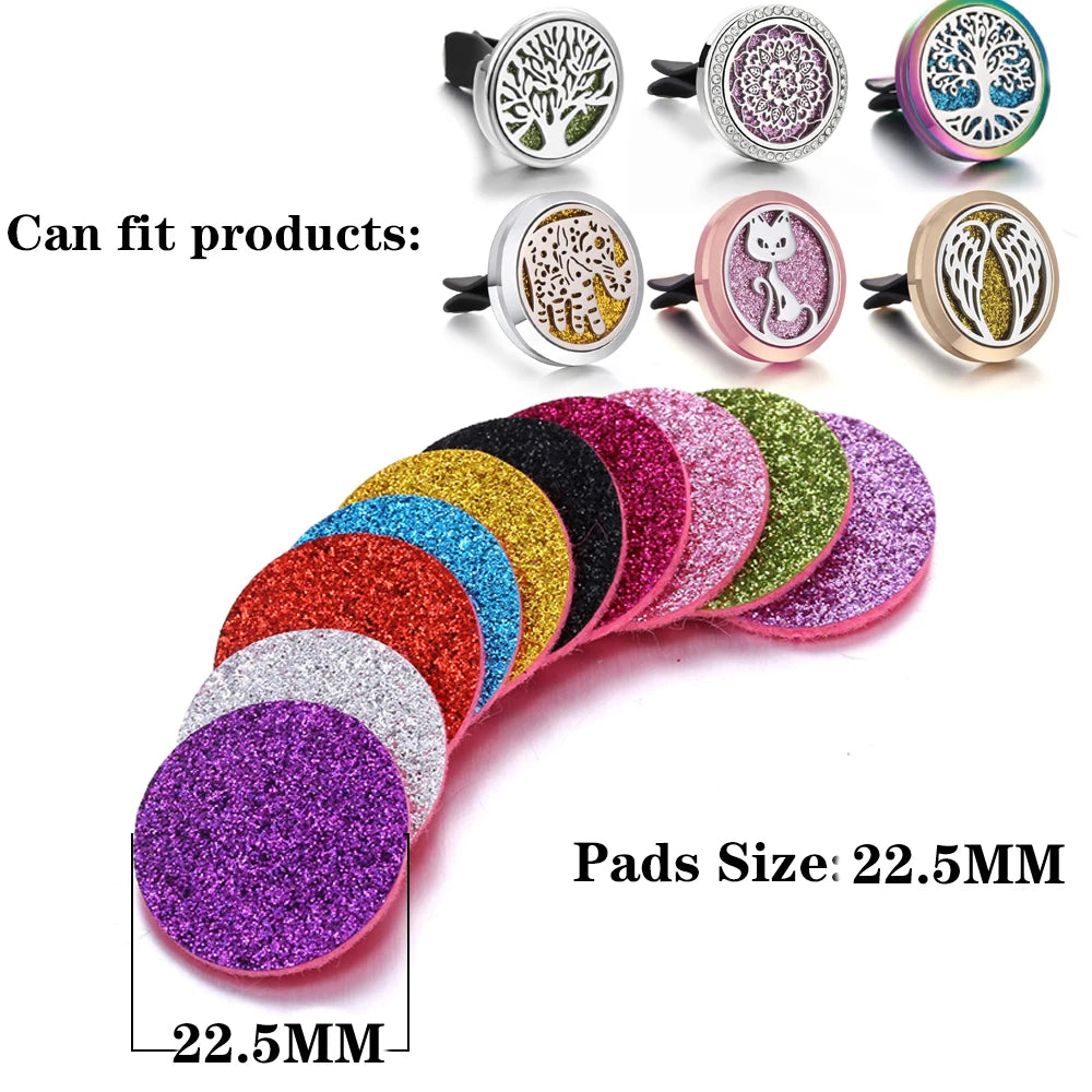 100PCS Wholesale Aromatherapy Pads for Necklace Bracelet 25mm 30mm Mixed Colorful Spacers Round Diffuser Thick Felt Refill Pads