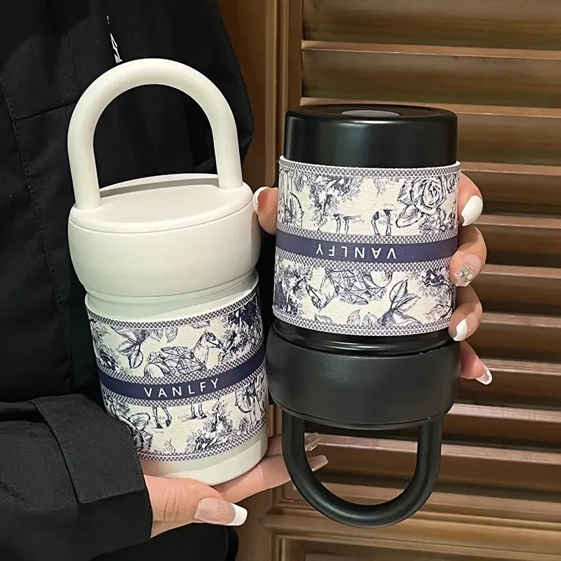 High Appearance Level Stainless Steel Thermos Cup Ins Female Simple Niche High-end Straight Drink Cup Water Cup