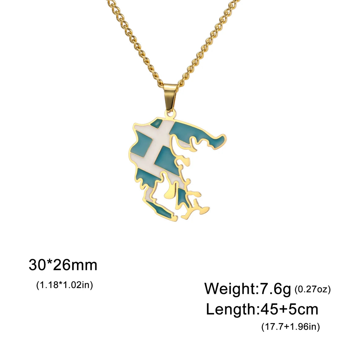 EUEAVAN European Country Map Necklace Stainless Steel Drip Oil Poland France Portugal Romania Ukraine Italy Germany Flag Jewelry