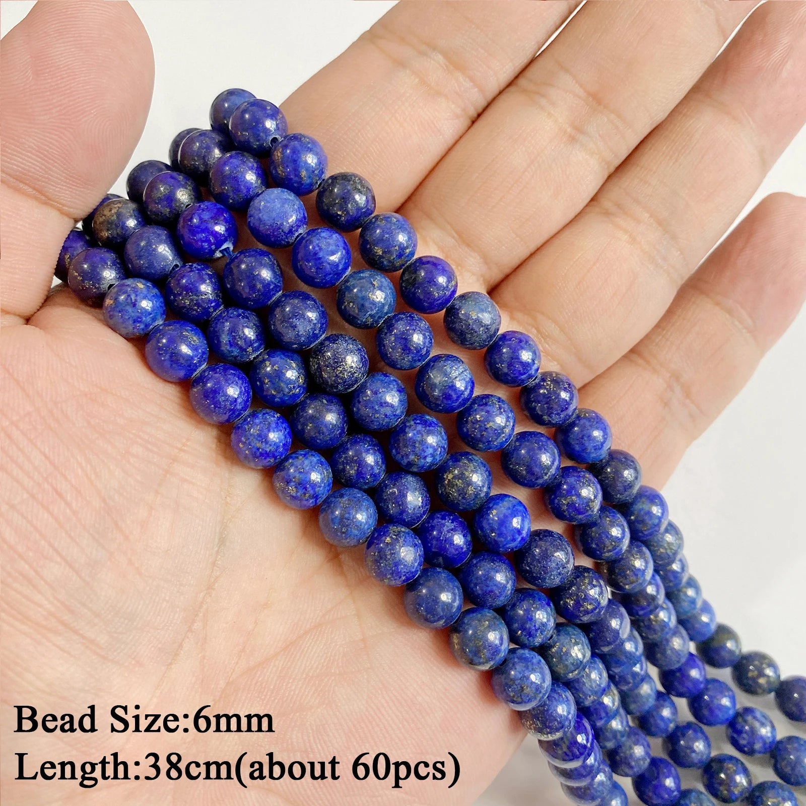 Natural Lapis Lazuli Healing Stone Bead Handmade Necklace Bracelet Bead Accessories For DIY Wisdom,Confidence,Prosperity Jewelry