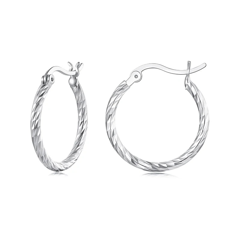 BAMOER 925 Sterling Silber Creolen für Damen, leichte, große Creolen, hypoallergen, trendige Möbius-Creolen