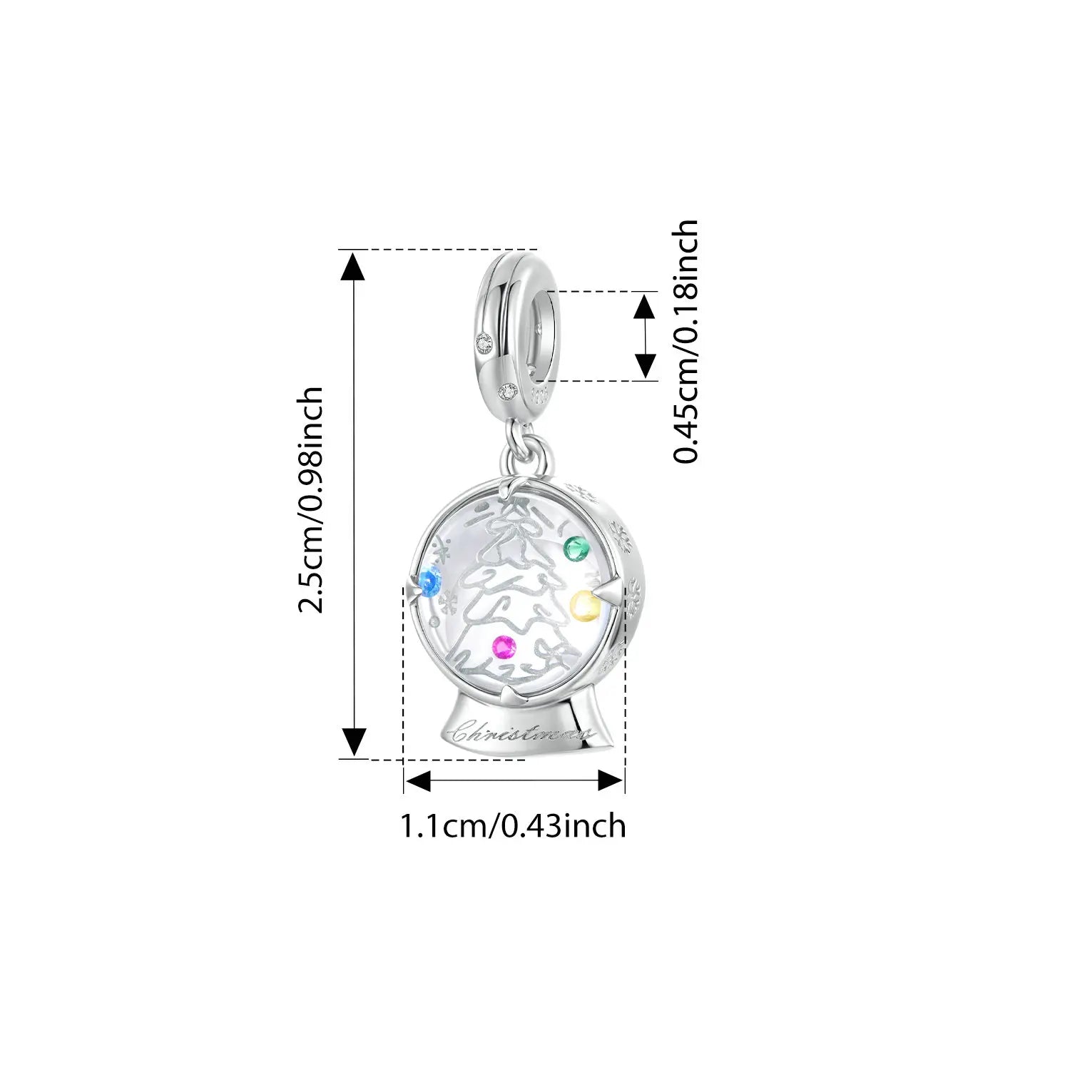 Bamoer 925 Sterling Silver Christmas Charm for Bracelet Santa Claus Snowman Reindeer Apple Pendant Beads Gift for Women Friends