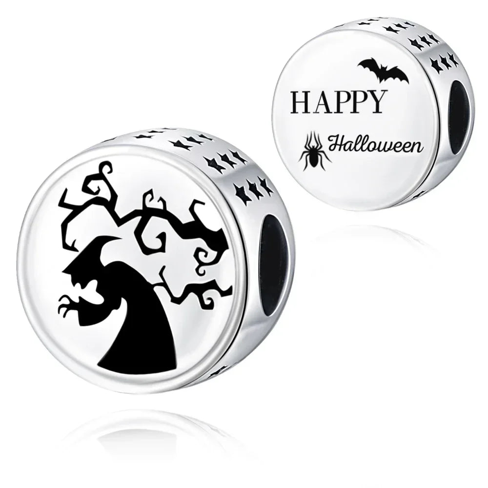 Night Glow Pumpkin,Skull,Vampire,Witch,Ghost Halloween Series Charm fit Pan Original Bracelet Holiday Jewelry DIY Fun Beads