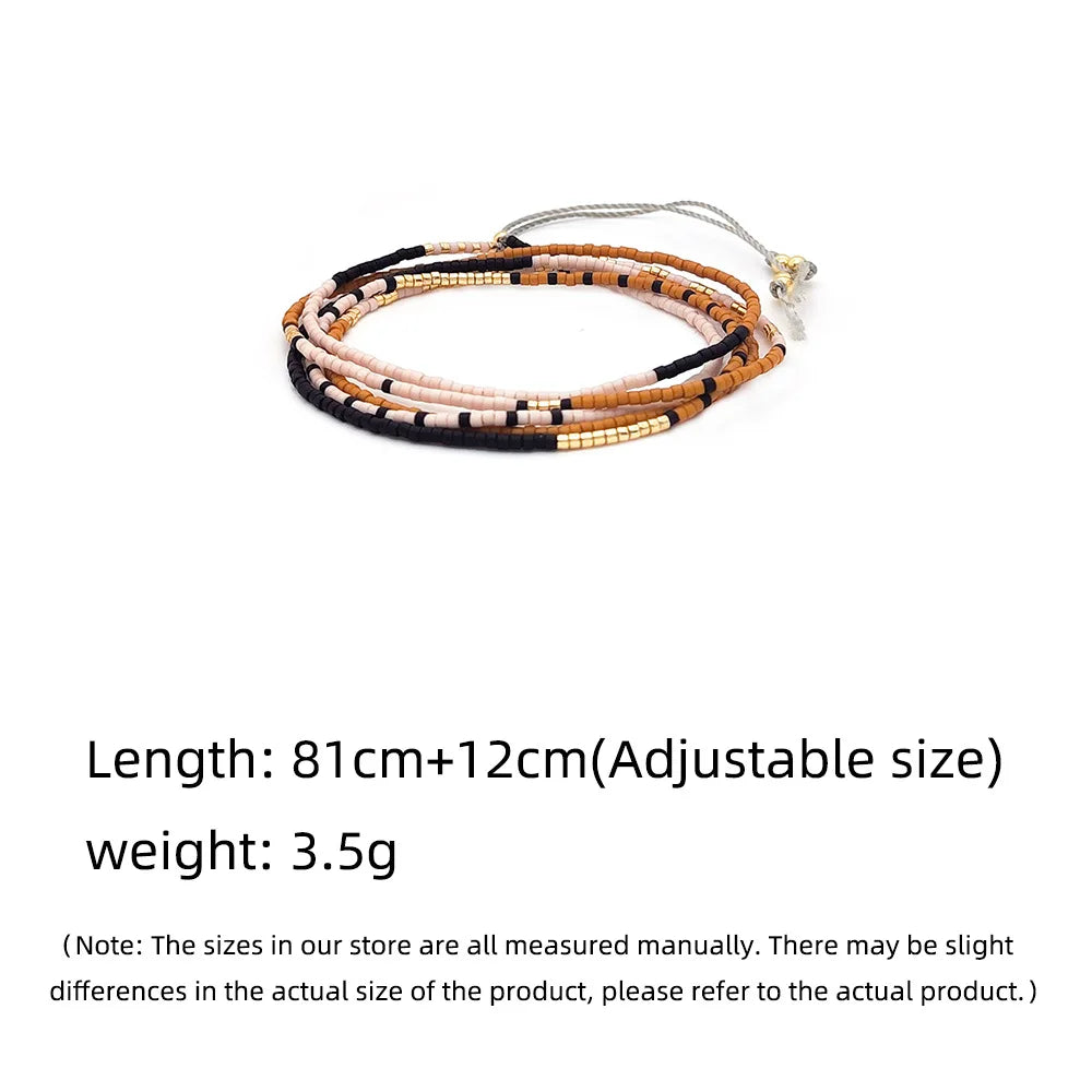 KKBEAD Miyuki Bracelet for Women Adjustable Stackable Boho Necklace Jewelry Multilayer Summer Beach Bracelet Gift for Anniversar