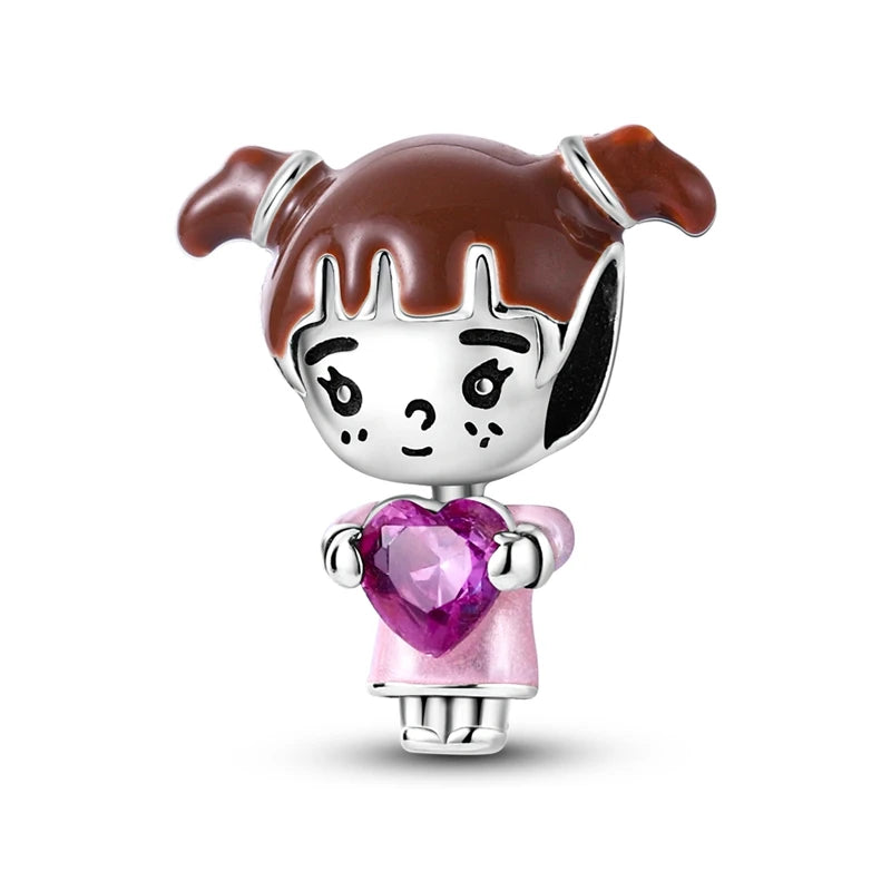 New 925 Sterling Silver Charm Love Heart Warm Family Series Beads Fit Original Charms Bracelets Pendant DIY Jewelry Gift - Madeinsea©