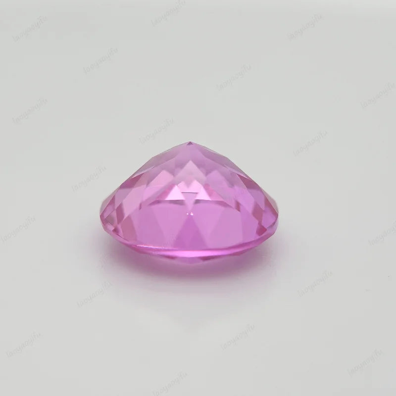 Lab Grown Sapphire Round Cut Pink Color Charms Gemstone for DIY Jewelry Necklace Earrings Main Materials Selectable Certificate