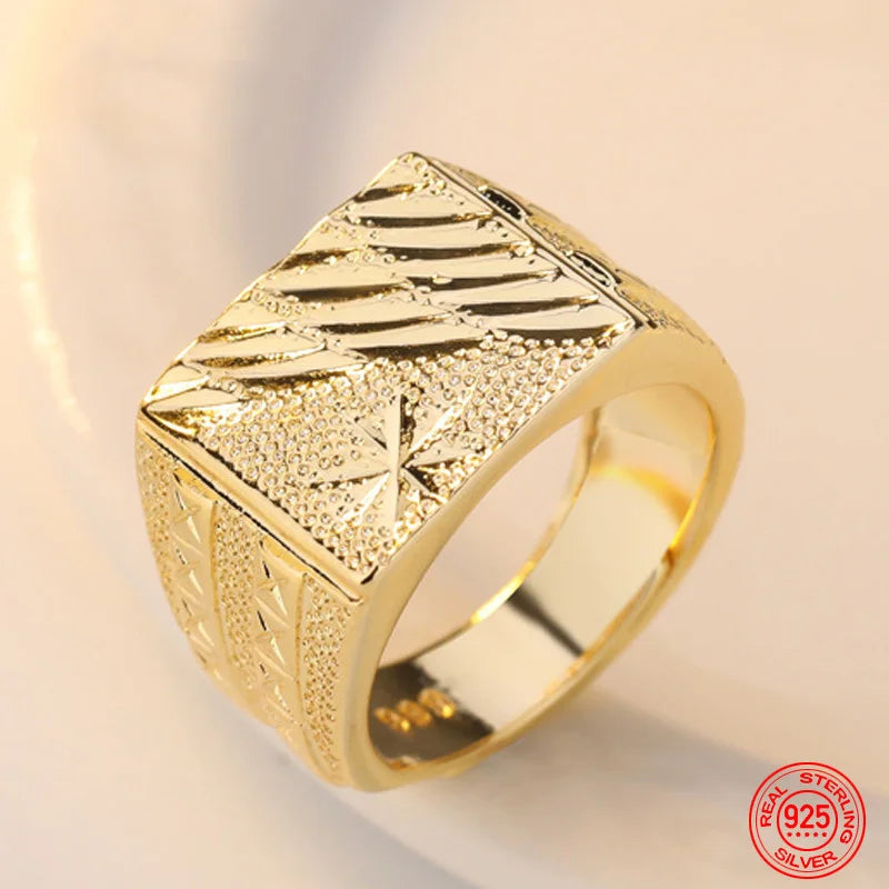 24 Karat Goldring kann für Frauen und Männer angepasst werden, Verlobungsfeier, Hochzeitsschmuck, Geschenke