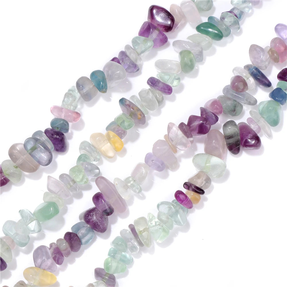 Natural Purple Stone Gravel 5-8MM Irregular Shape fluorite Amethyst Jade Loose Spacer Chips For Jewelry Making Necklace Bracelet