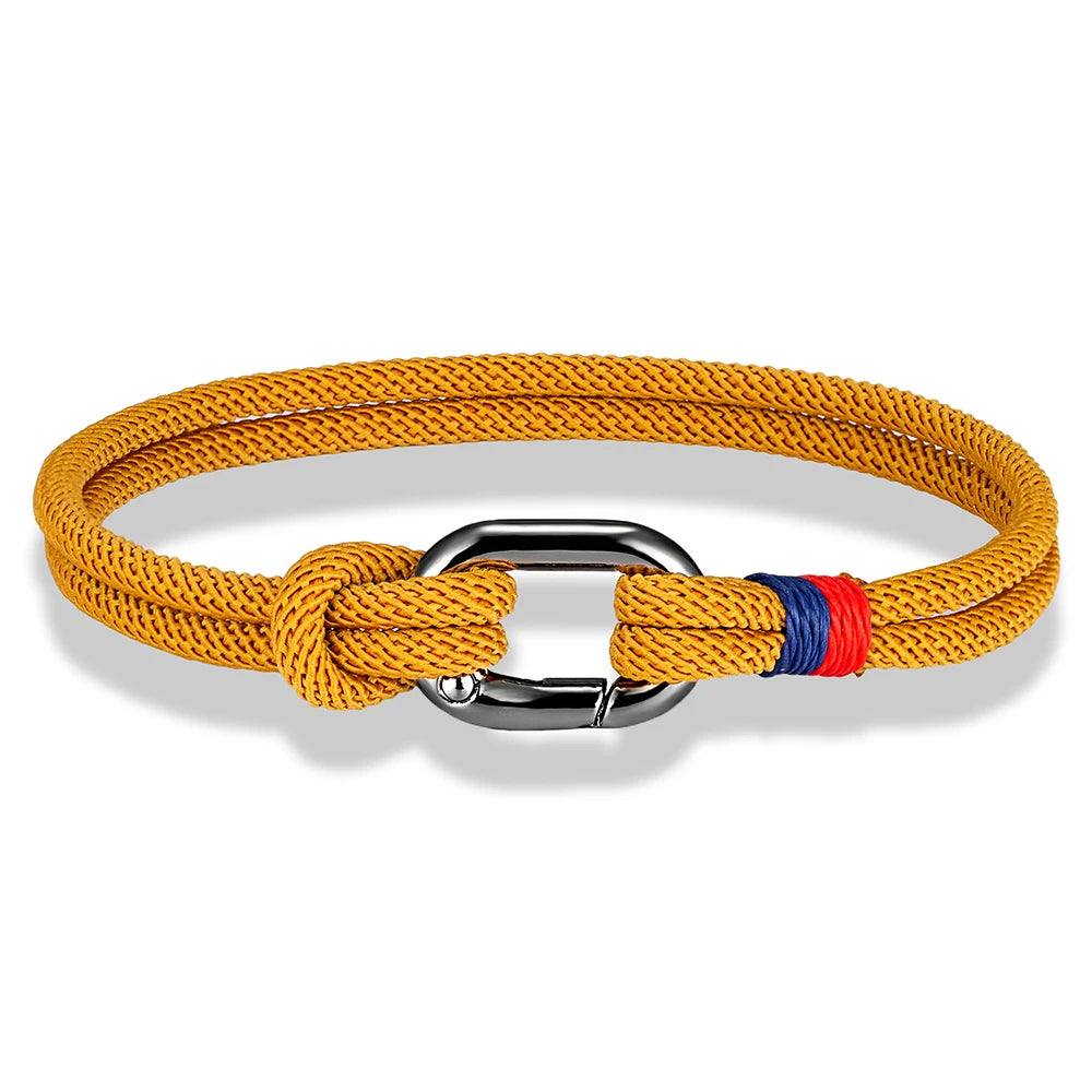 MKENDN Sport Style Handmade Braided 3mm Rope Bracelet Oval spring buckle Bracelet Couple Gift Leisure Accessories Homme Pulseria