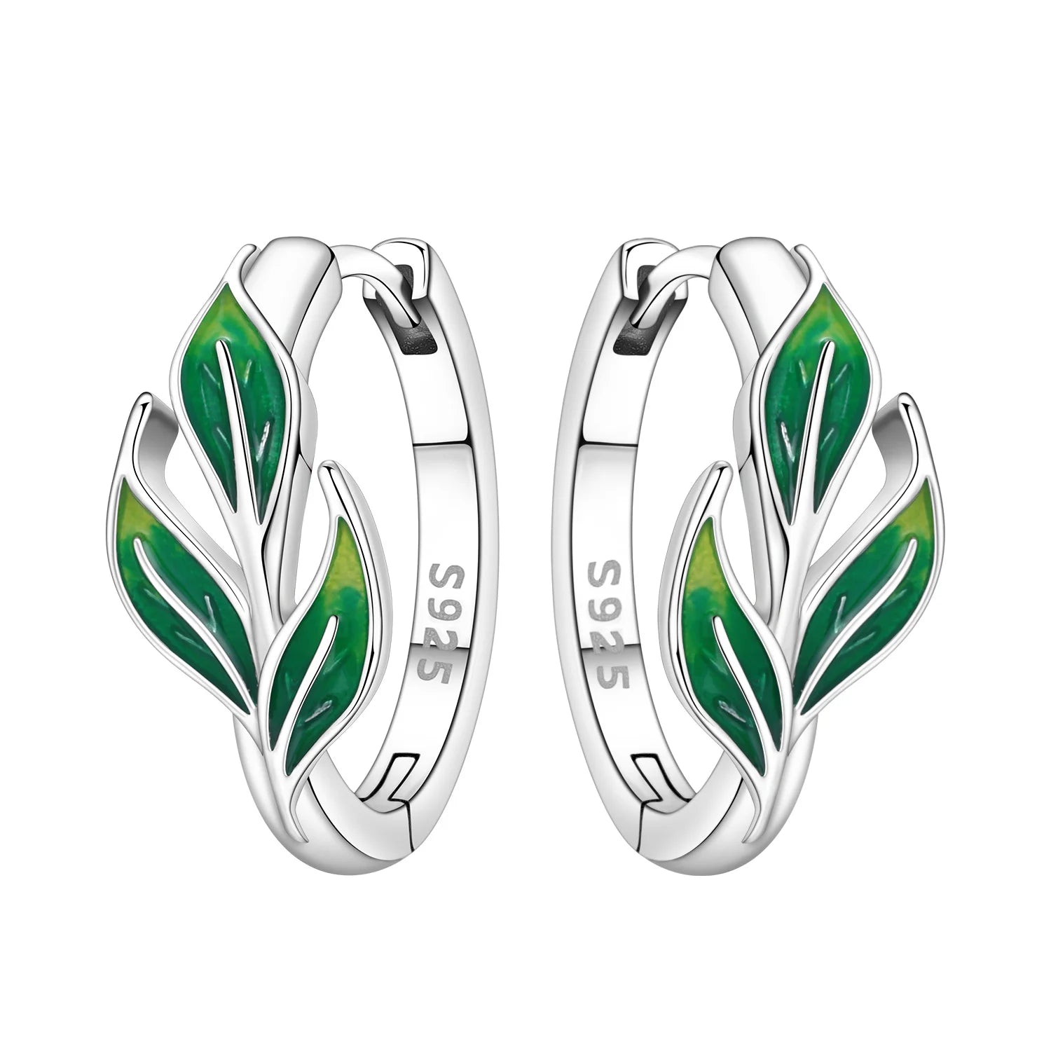 PANPOKI Original 925 Sterling Silver Blue Iris Flower Earrings Women Hoop Earring Anniversary Jewelry Trendy Gifts
