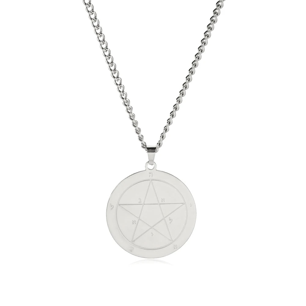 Schlüssel von Solomon Amulett Talisman Männer Halskette Erste Zweite Fünfte Siebte Pentagramm Der Jupiter Venus Mar Mond Halsketten Schmuck
