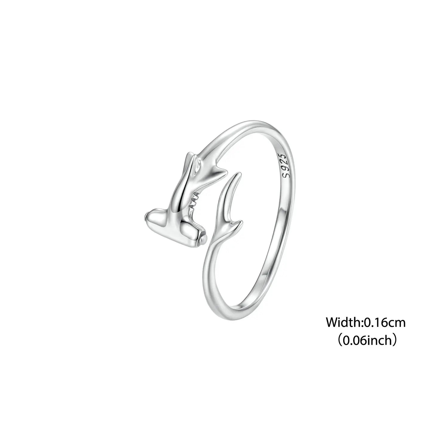 Bamoer 925 Sterling Silber Romantischer Lavendelblütenring, offener Ring mit verstellbarem Hammerhai-Motiv, für Damen und Teenager, schlichtes Geschenk für Verabredungen