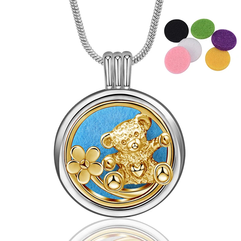 Eudora Copper Perfume Essential Oil Diffuser Necklace Aromatherapy Diffuser Locke Pendants Healing Jewelry Gift