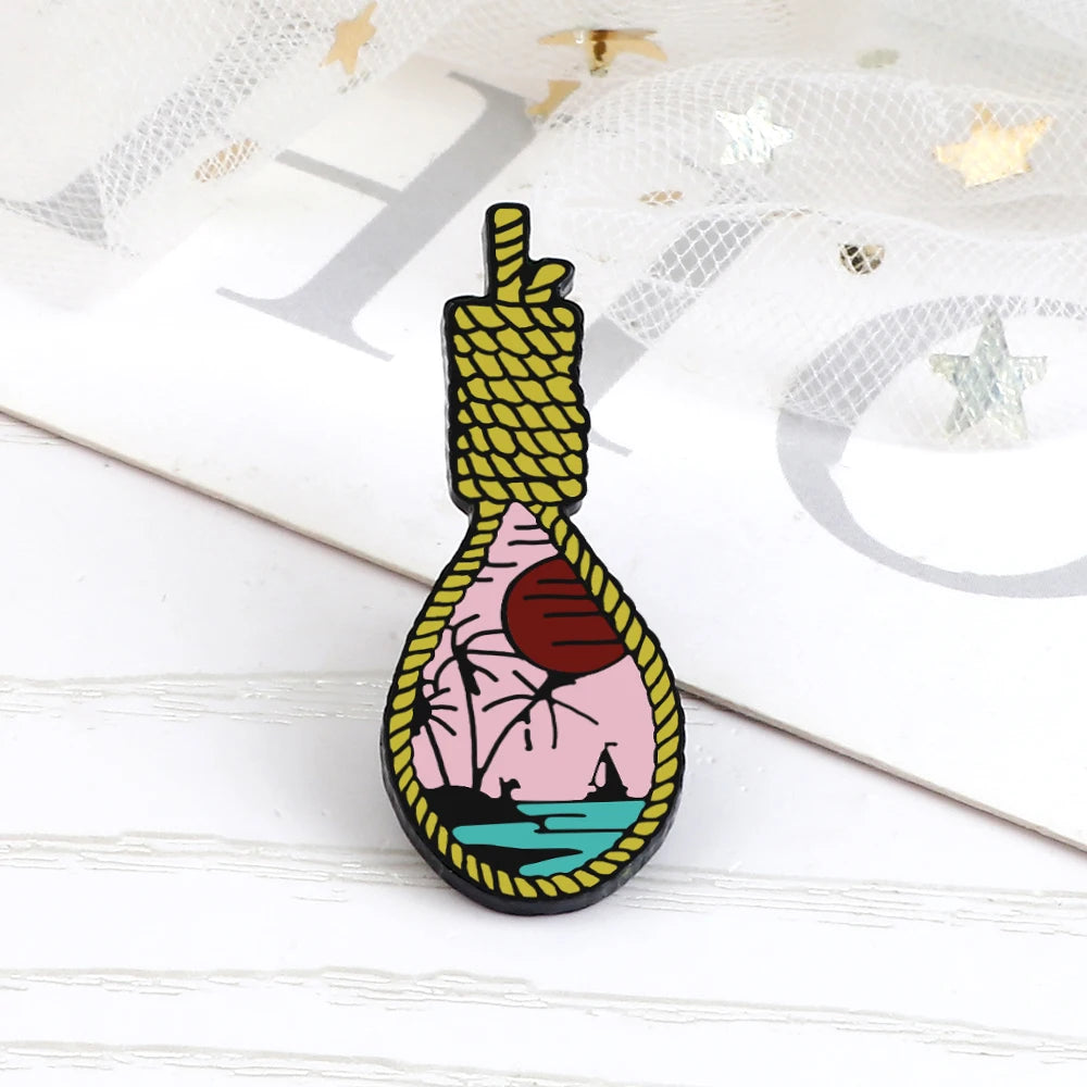 Enjoy Summer Holiday Brooch Cartoon Sea Beach Sunglasses Pins for Friends Drink Cup Ice Cream Tree Enamel Badge Bag Jewelry Gift