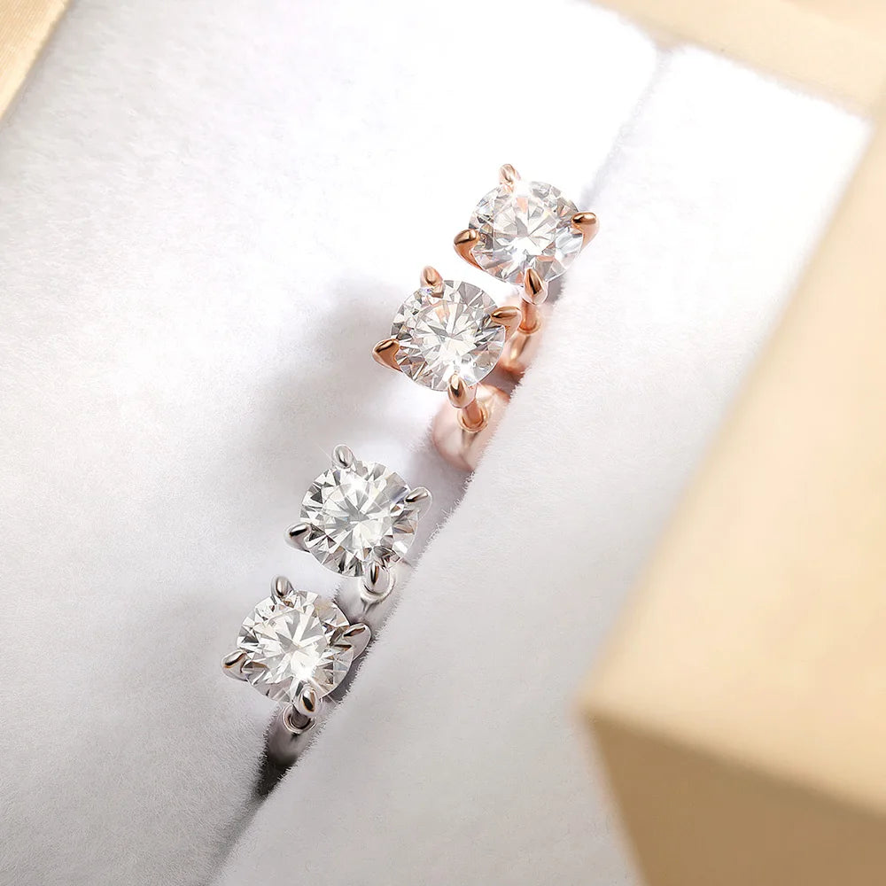 Serenity 0.3ct-2ct D VVS1 Moissanite Screw Earrings Women Man S925 Sterling Silver Earrings Plated 18K Couples Anniversary Gift - Madeinsea©
